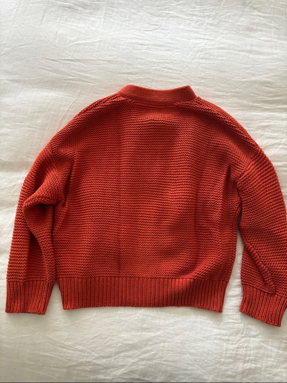 Alex Mill Chunky Knit Button-Up Cardigan in Burnt Orange - Picture 7 of 7